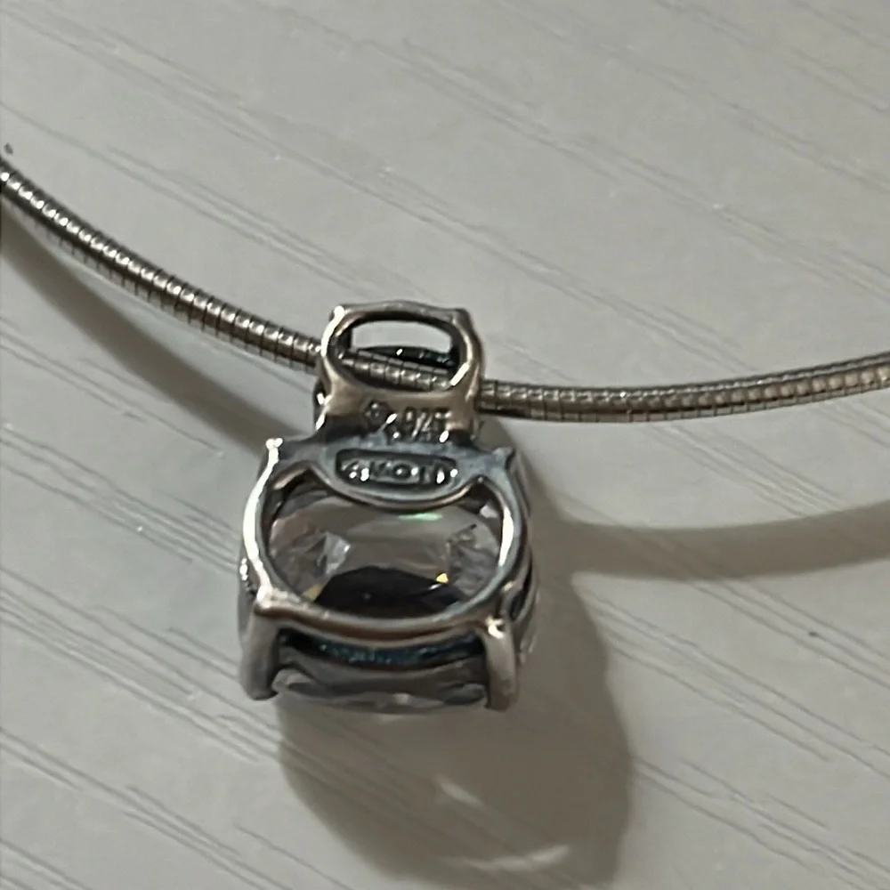 Avon Sterling Silver CZ Cord 925 6.5” Choker Necklace